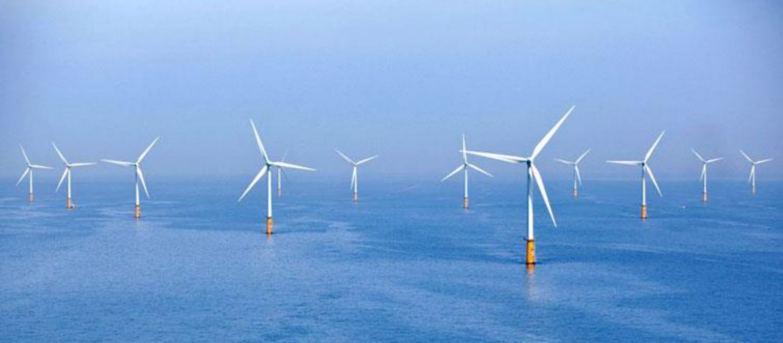 Photo of wind farm at sea